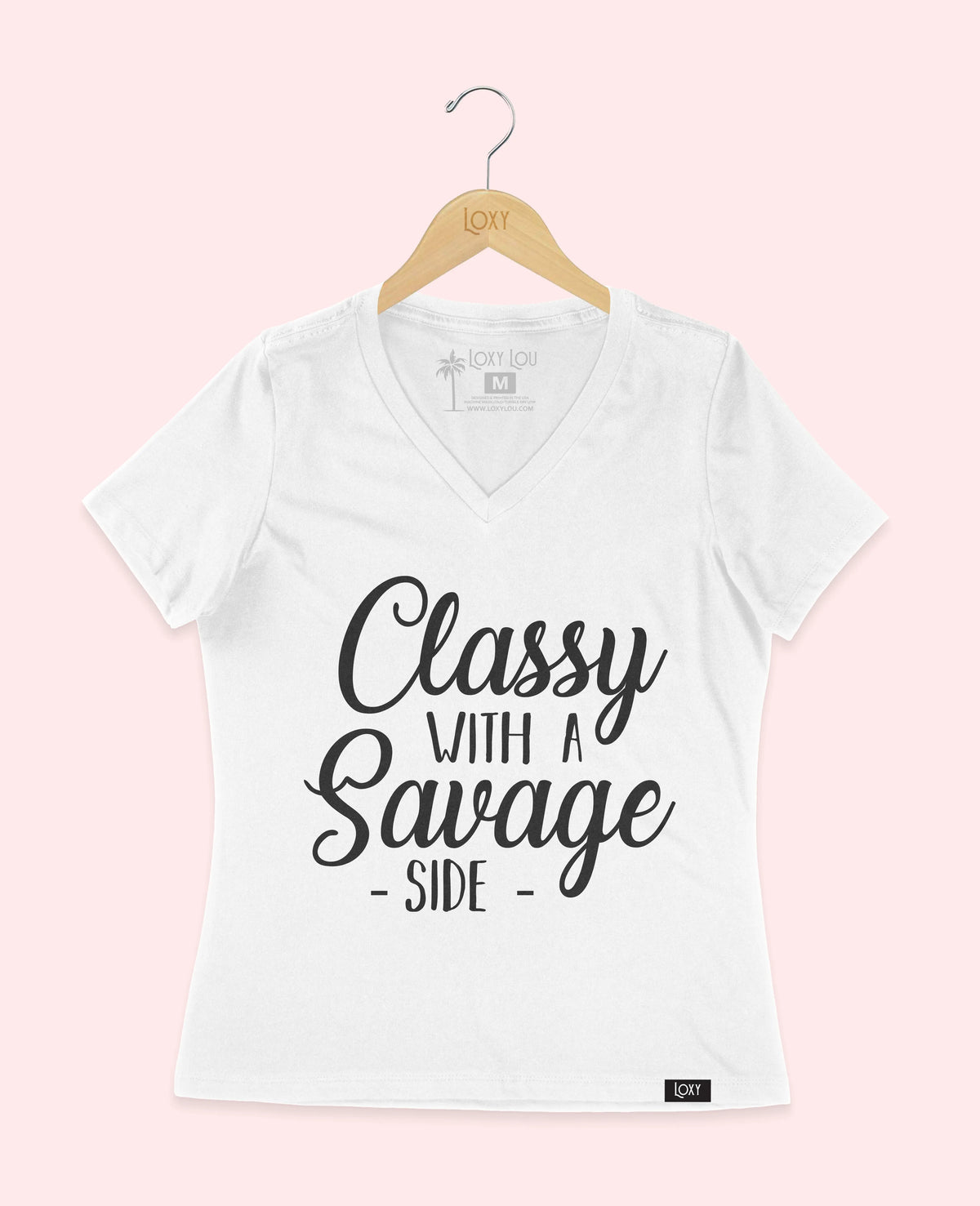 White V-neck 6405 Classy as savage.webp