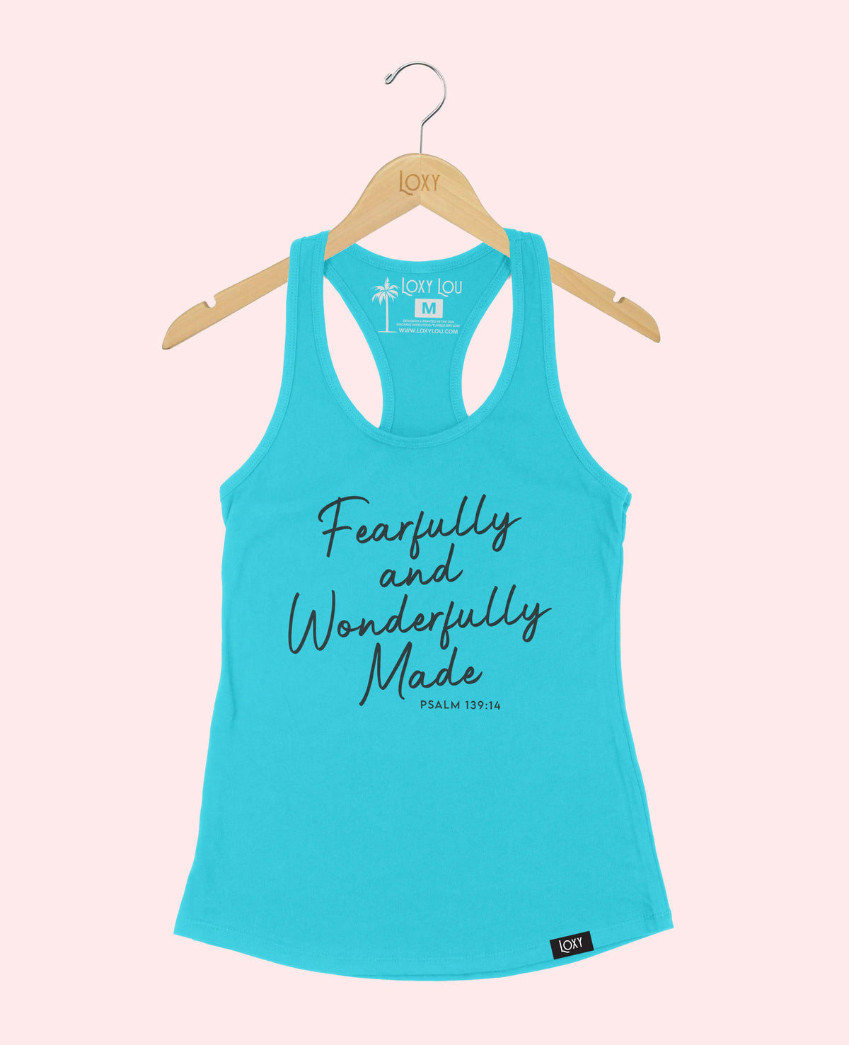 Teal Tank Top 1533 Fearfully and Wonderfully Made - Black.webp