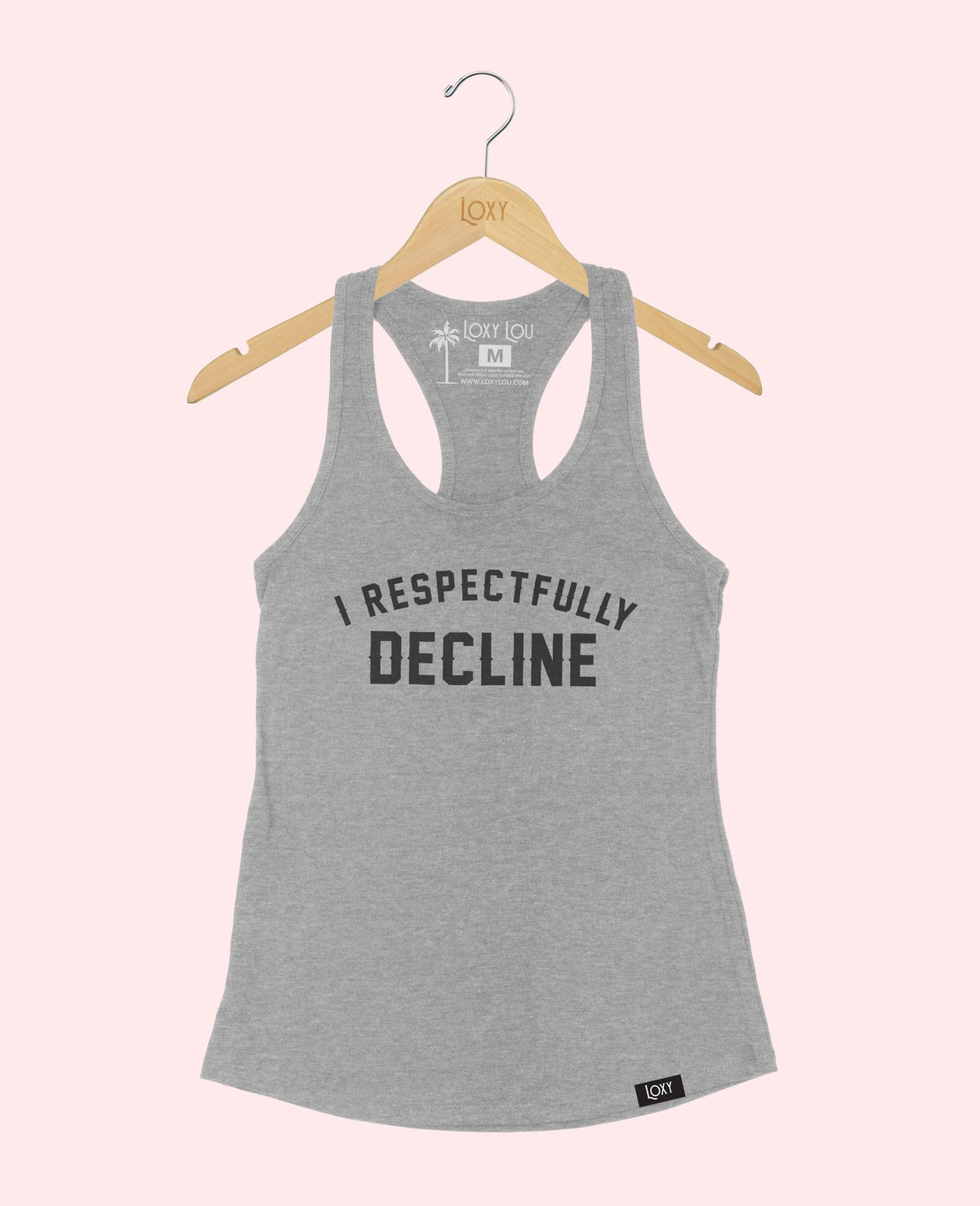 Heather Gray Tank Top 1533 I respectfully decline - black.webp