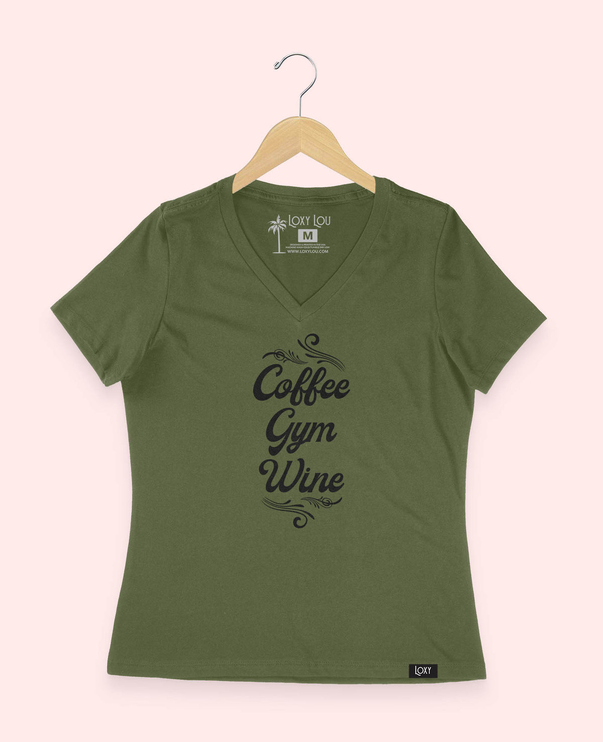 Military Green V-neck 6405 coffeegymwine-2.jpg