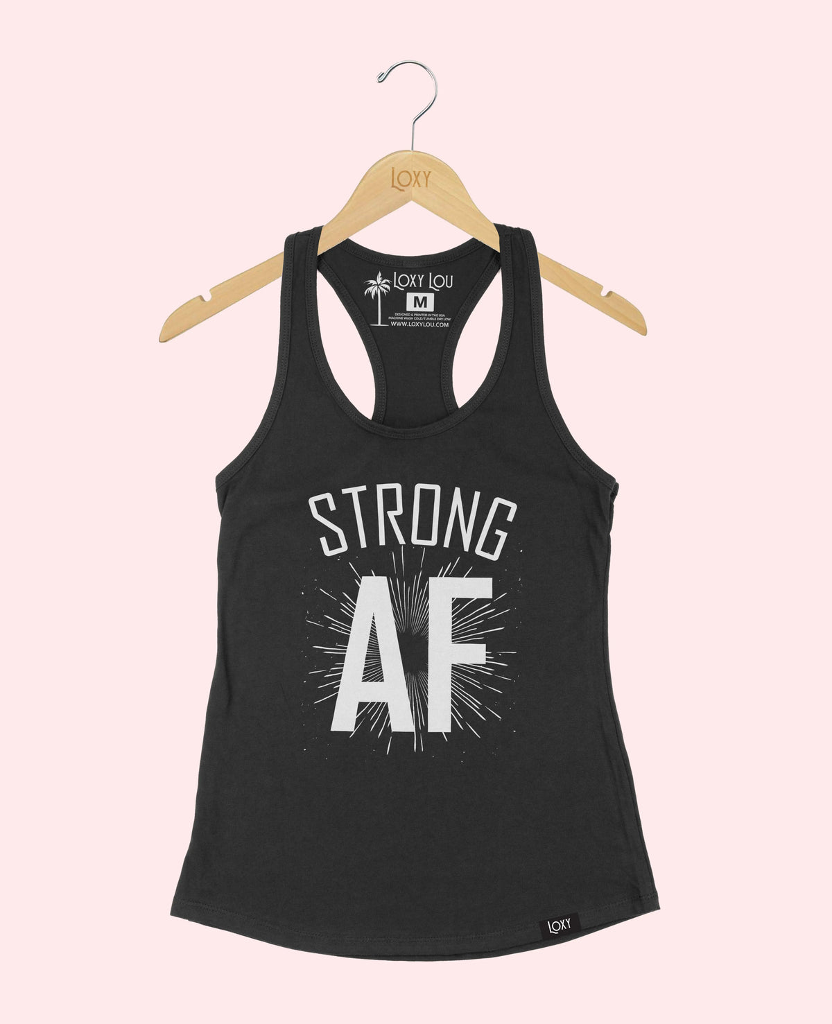 Black Tank Top 1533 Strong AF - white.webp