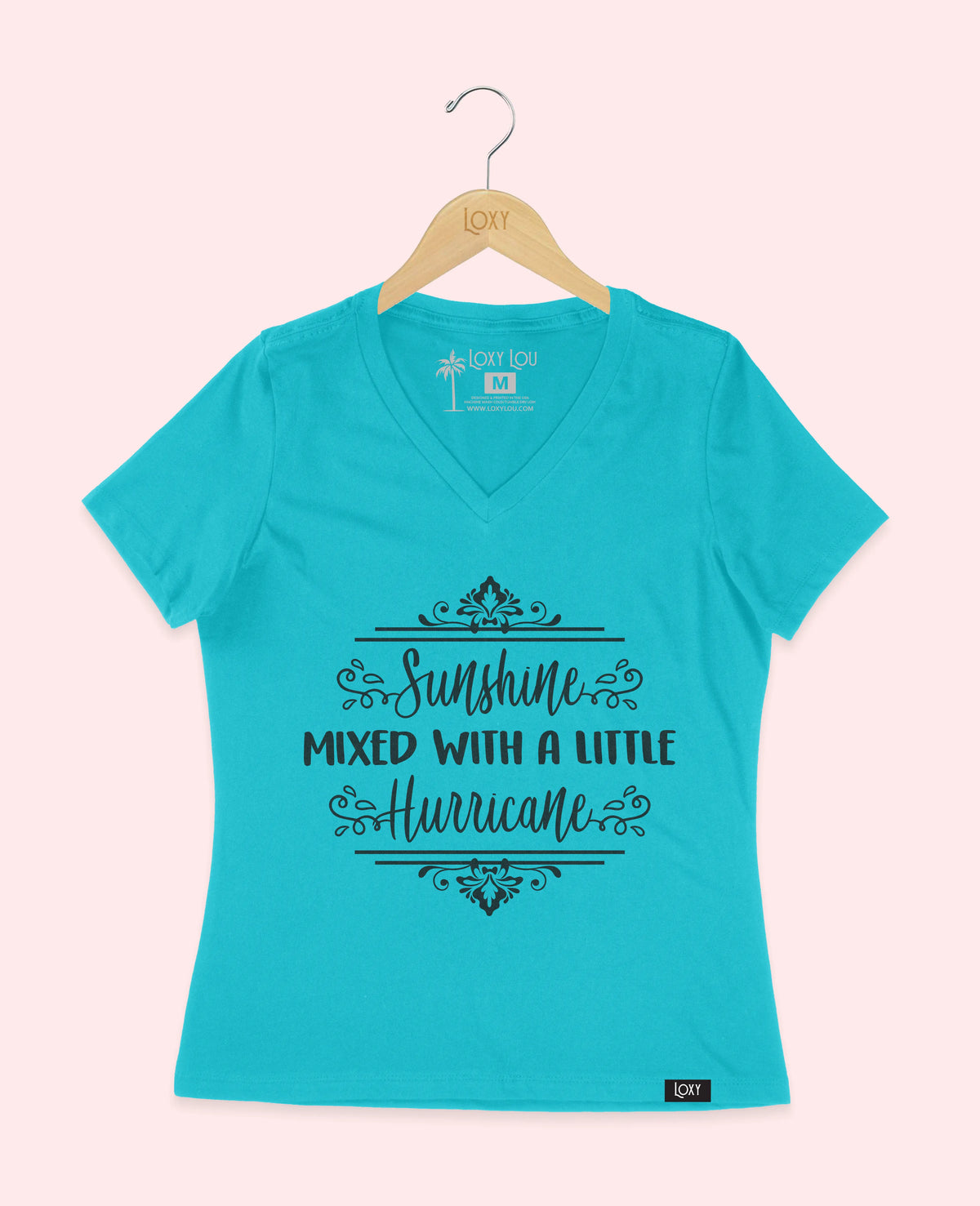 Turquiose V-neck 6405 sunshine mixed with a little - white.webp