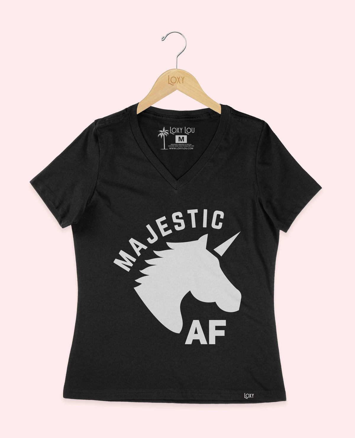 Black V-neck 6405 Majestic AF White.webp