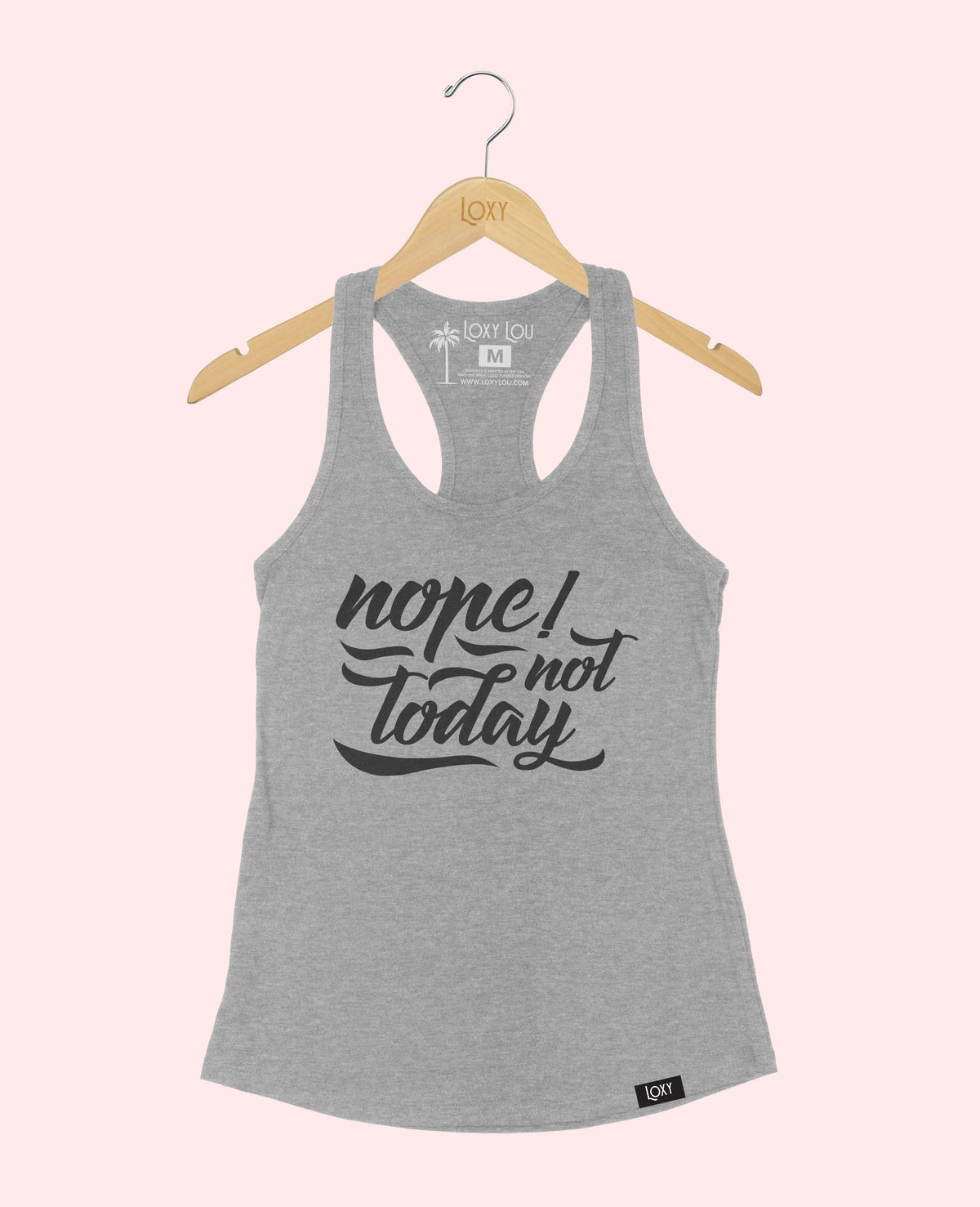 Heather Gray Tank Top 1533 nope not today - white.webp