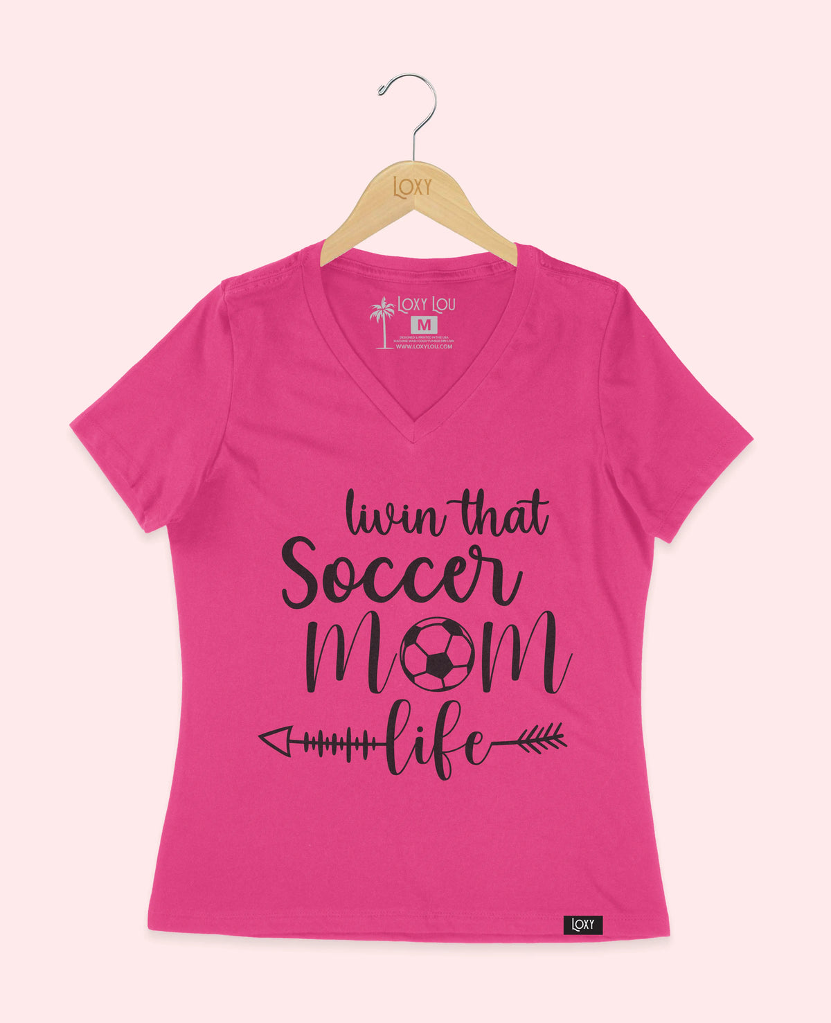 Berry V-neck 6405 Soccer Mom Life - Black.webp