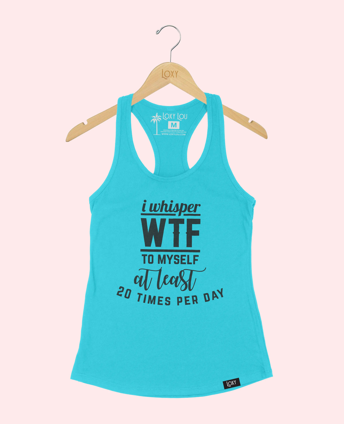 Teal Tank Top 1533 I Whisper WTF - White.webp