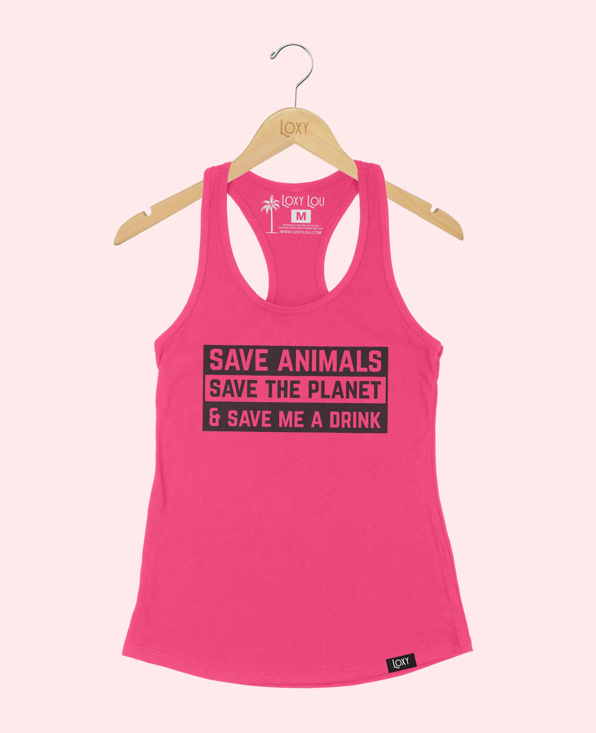 Pink Tank Top 1533 save animales black.webp