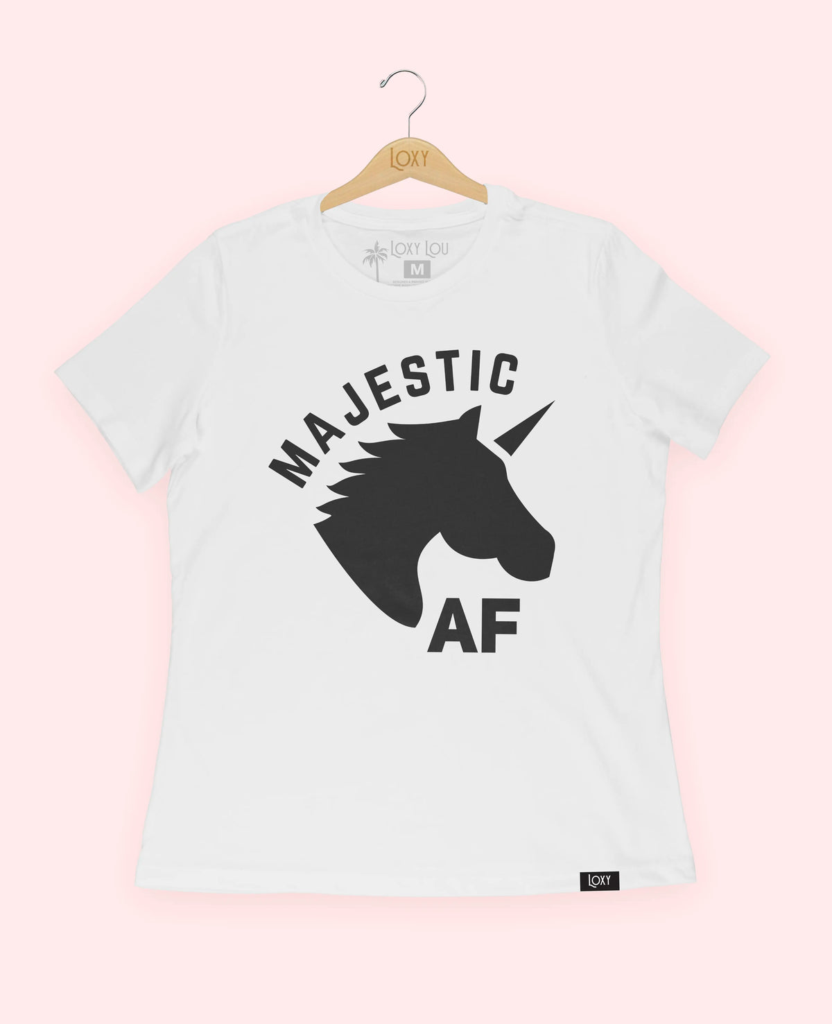 White Tee 6400 Majestic AF Black.webp