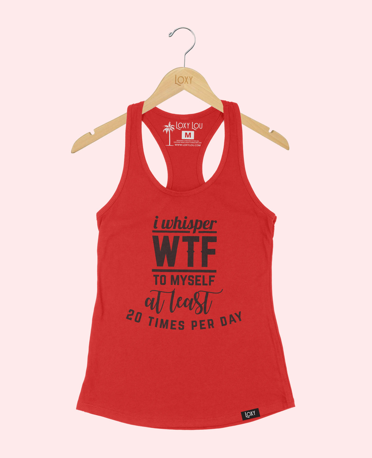 Red Tank Top 1533 I Whisper WTF - White.webp