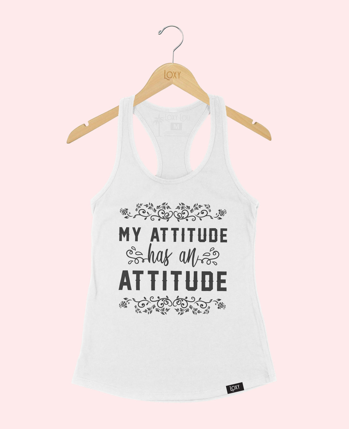 White Tank Top 1533 my attitude has an attitude - white.webp