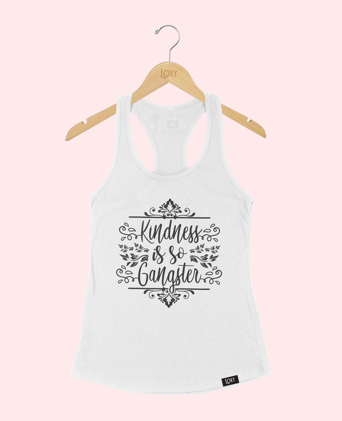 White Tank Top 1533 Kindness is so gangster white.webp