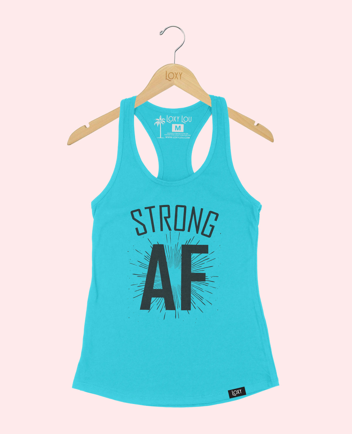 Teal Tank Top 1533 Strong AF - black.webp