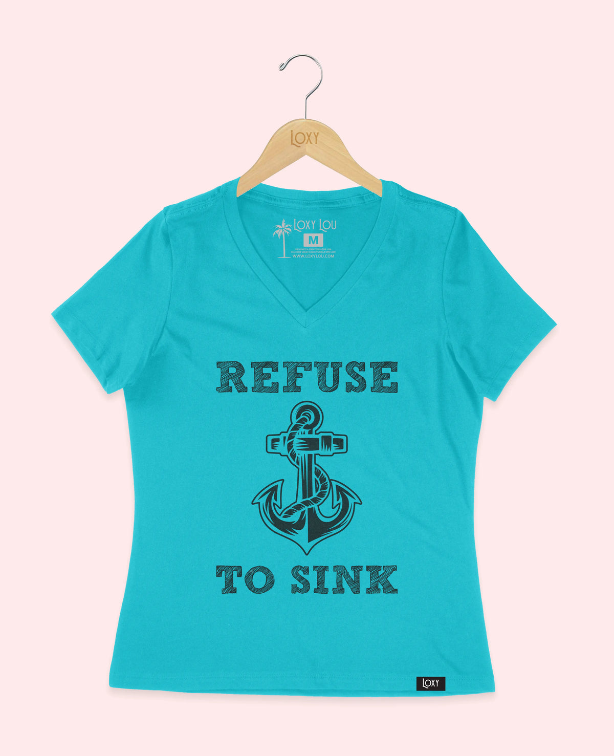 Turquiose V-neck 6405 Refuse to Sink Black.webp