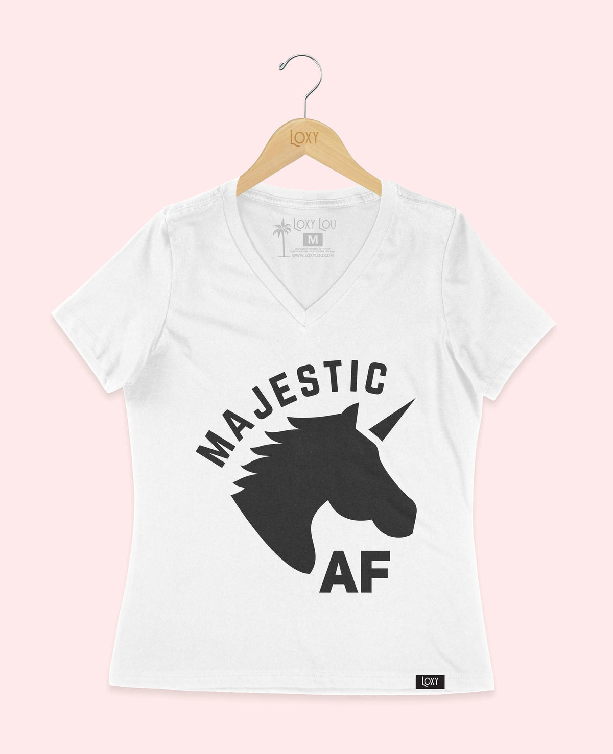 White V-neck 6405 Majestic AF Black.webp