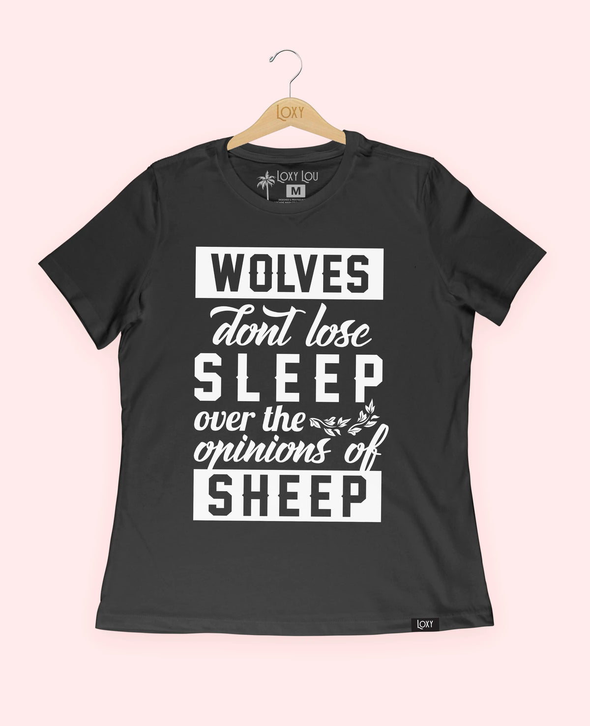 Black Tee 6400 Wolves don&#39;t lose sleep - black.webp