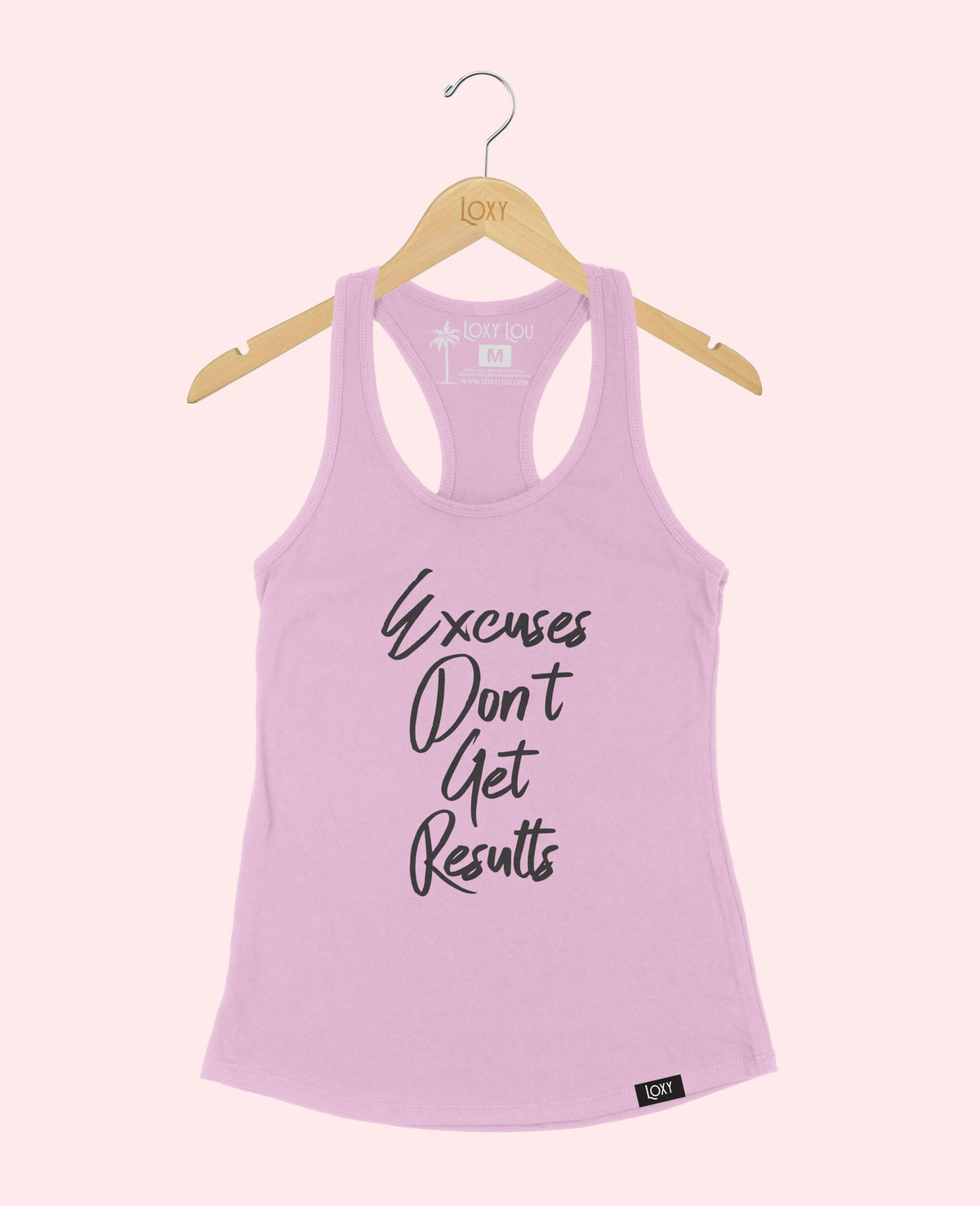 Lavender Tank Top 1533 Excuses Dont Get Results - White.webp