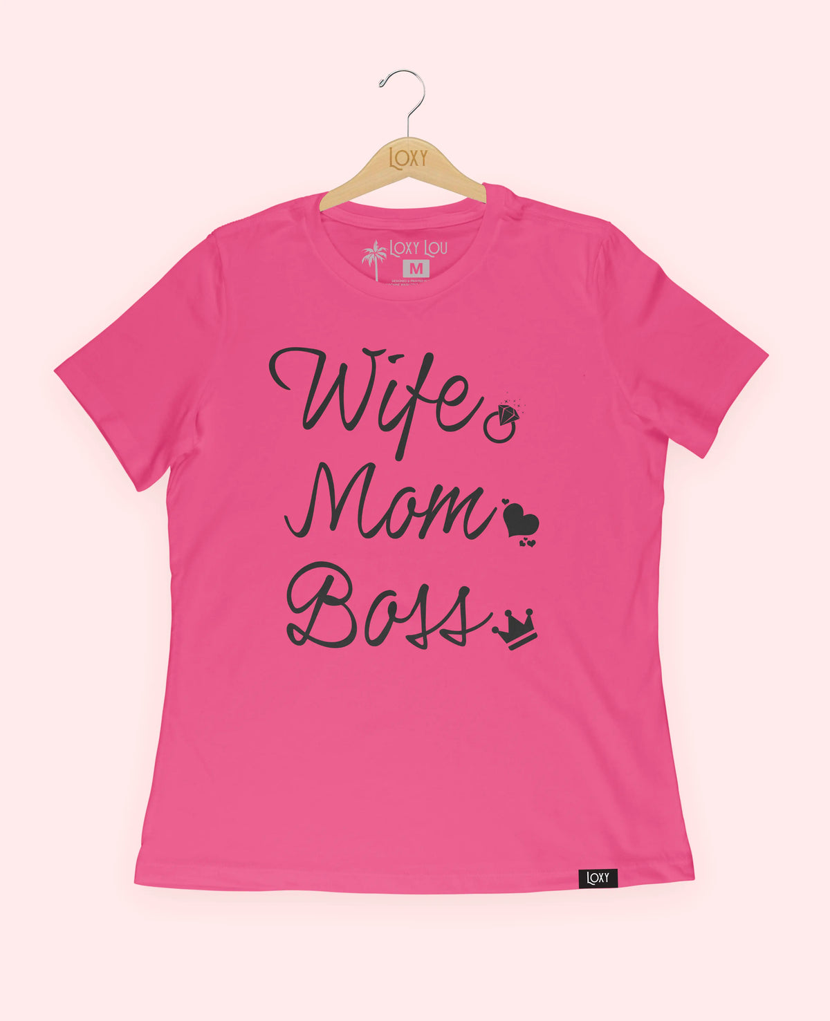 Berry Tee 6400 wife mom boss logo - white.webp