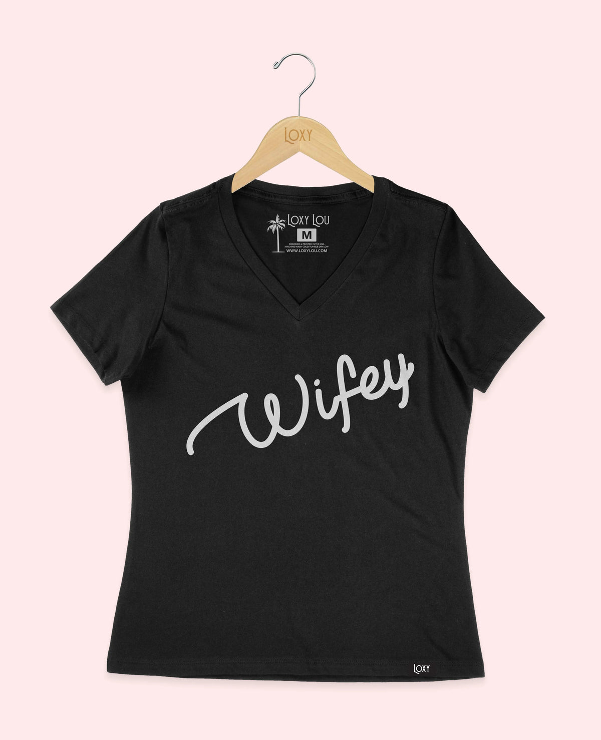 Black V-neck 6405 wifey white.webp