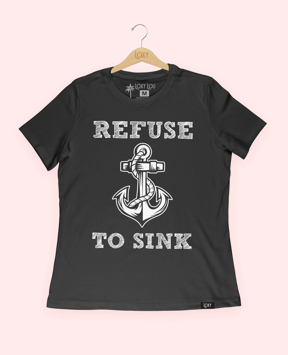 Black Tee 6400 Refuse to Sink White.webp