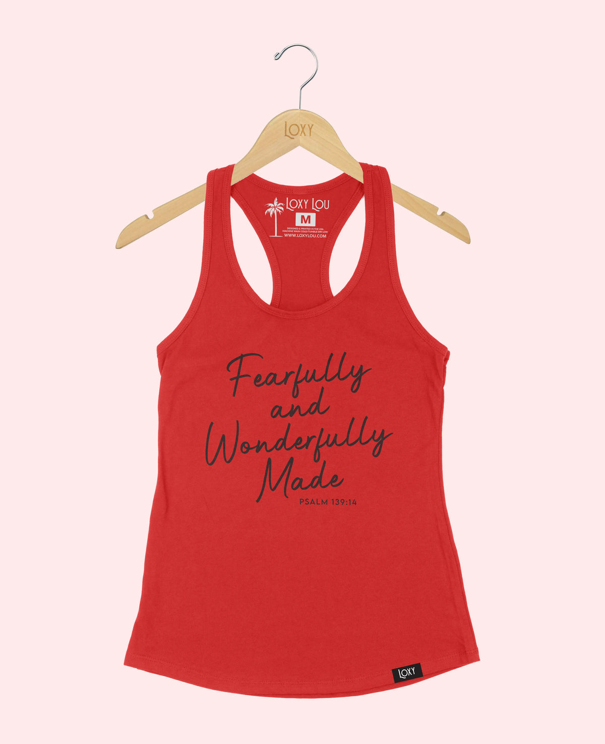 Red Tank Top 1533 Fearfully and Wonderfully Made - Black.webp