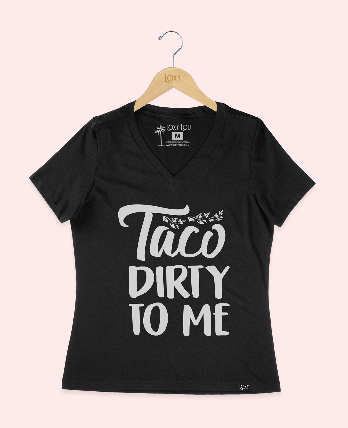 Black V-neck 6405 Taco Dirty To Me - White.webp