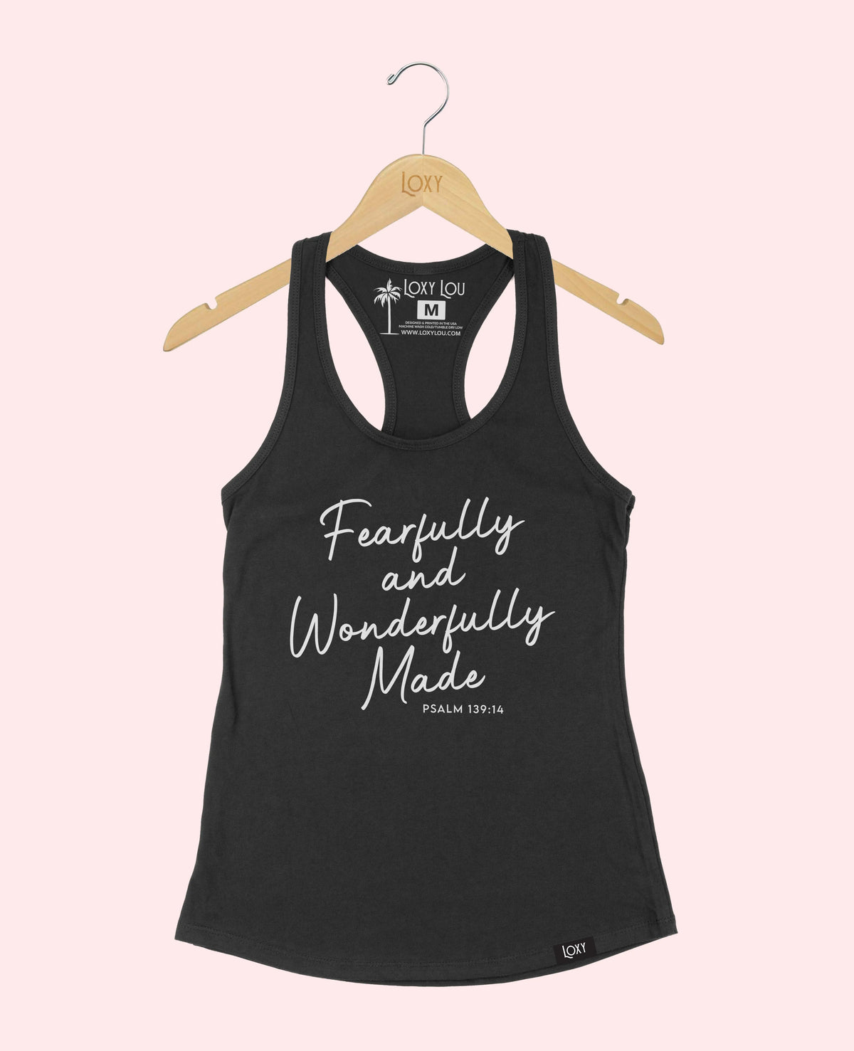 Black Tank Top 1533 Fearfully and Wonderfully Made - White.webp