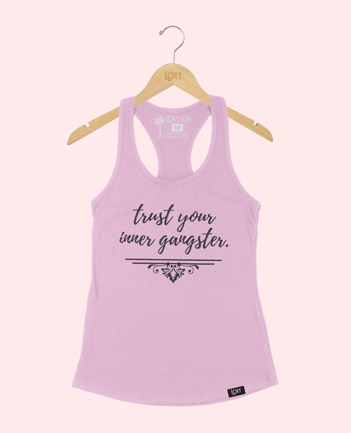 Lavender Tank Top 1533 Trust Your inner Gangster - Black.webp