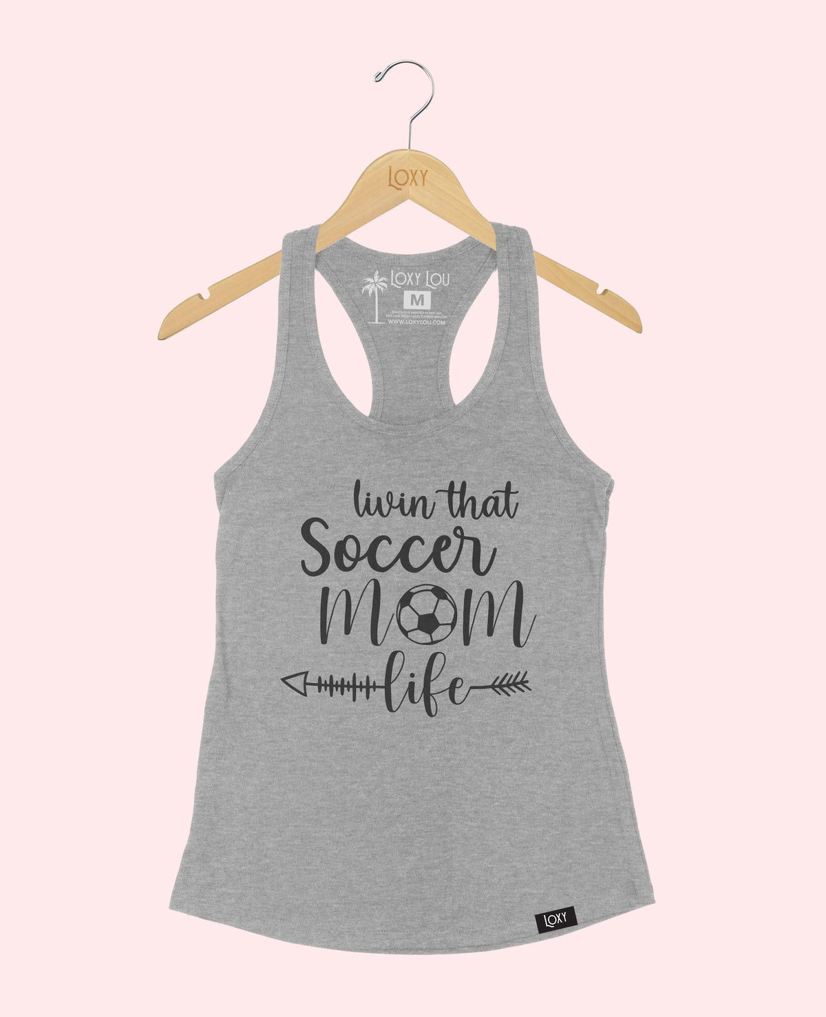 Heather Gray Tank Top 1533 Soccer Mom Life - Black.webp