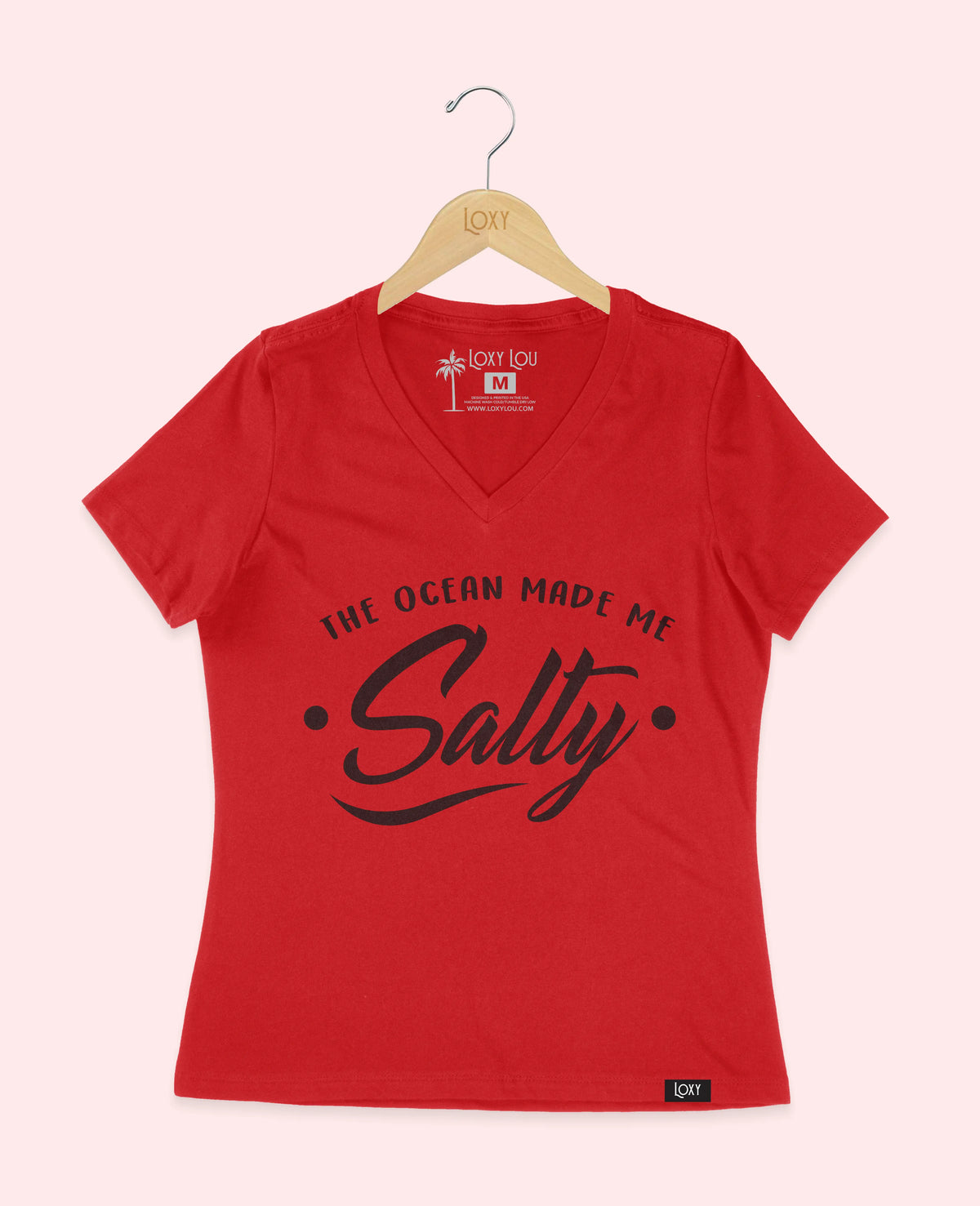 Red V-neck 6405 The Ocean Made ME Salty - White.webp