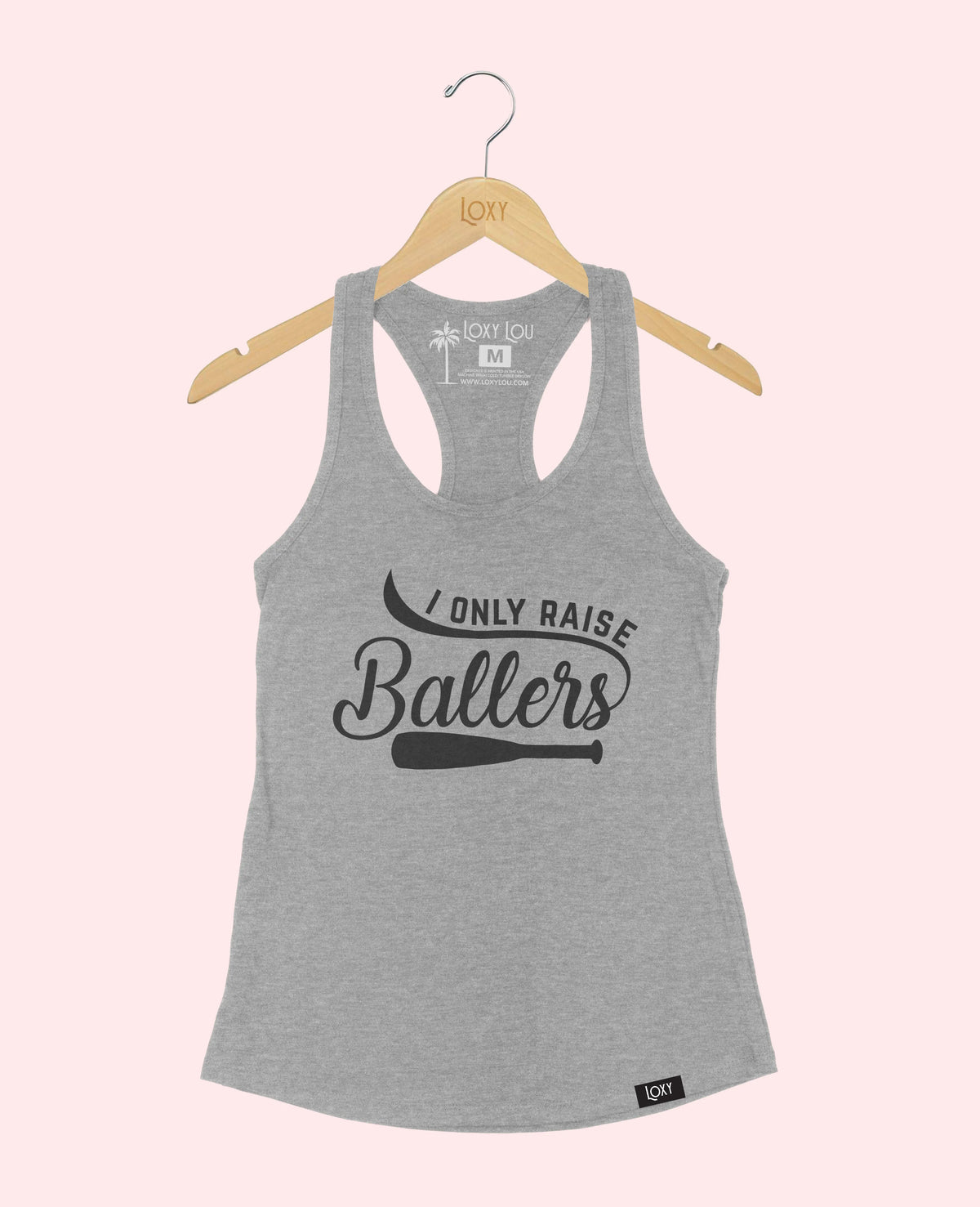 Heather Gray Tank Top 1533 I only raise ballers - white.webp