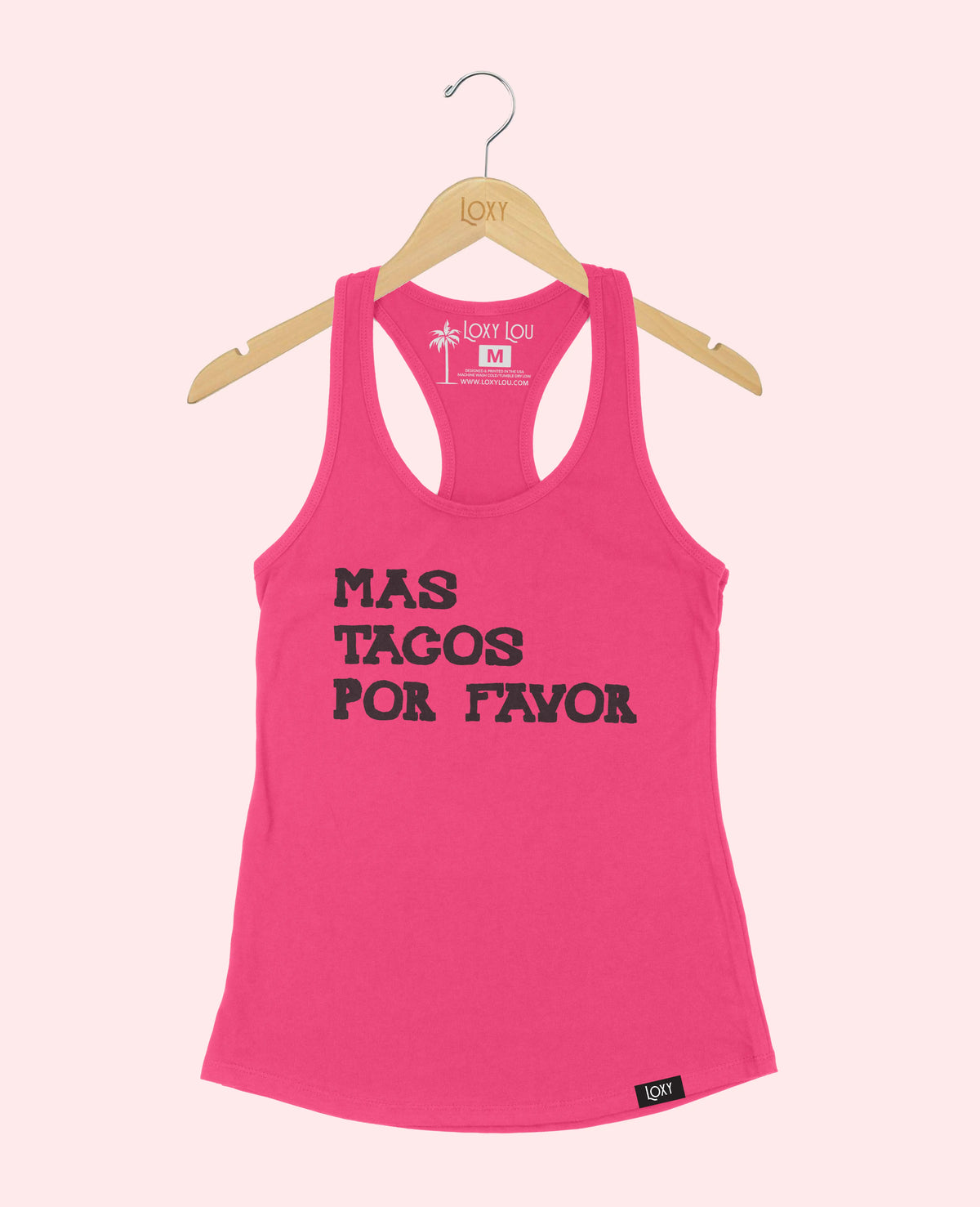 Pink Tank Top 1533 Mas Tacos Por Favor - Black.webp