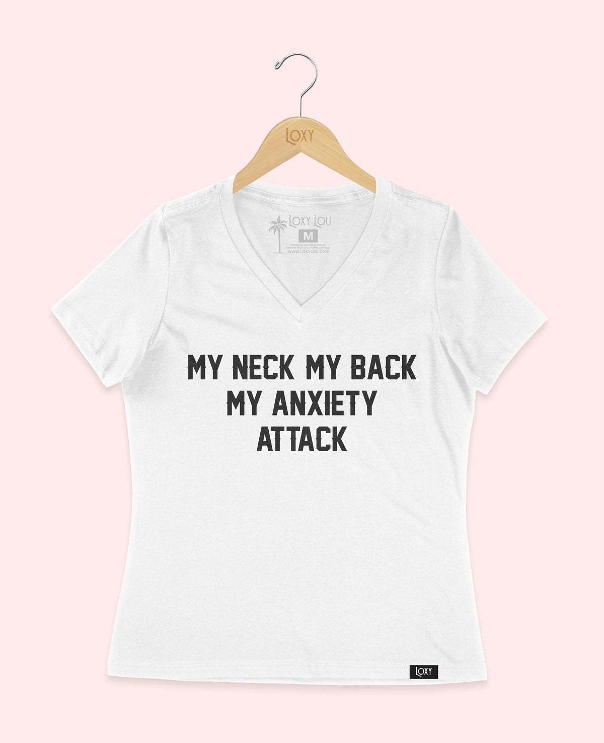 White V-neck 6405 My neck my back - Black.webp