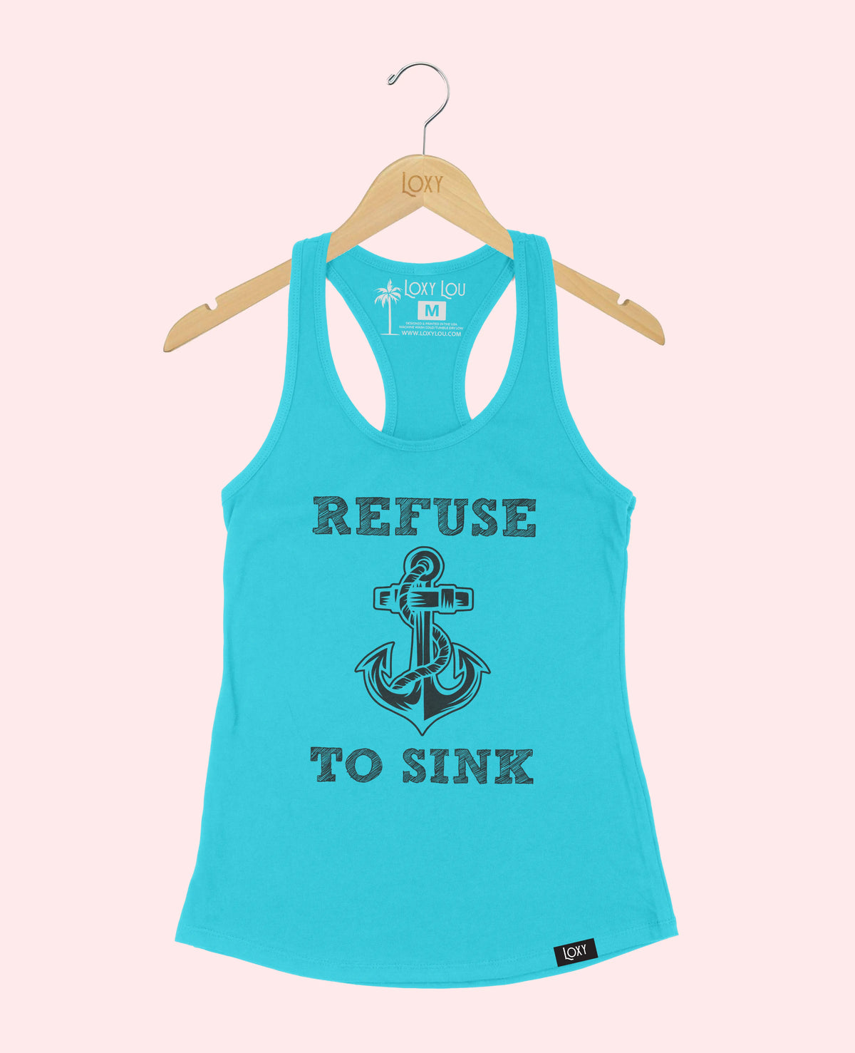 Teal Tank Top 1533 Refuse to Sink Black.webp