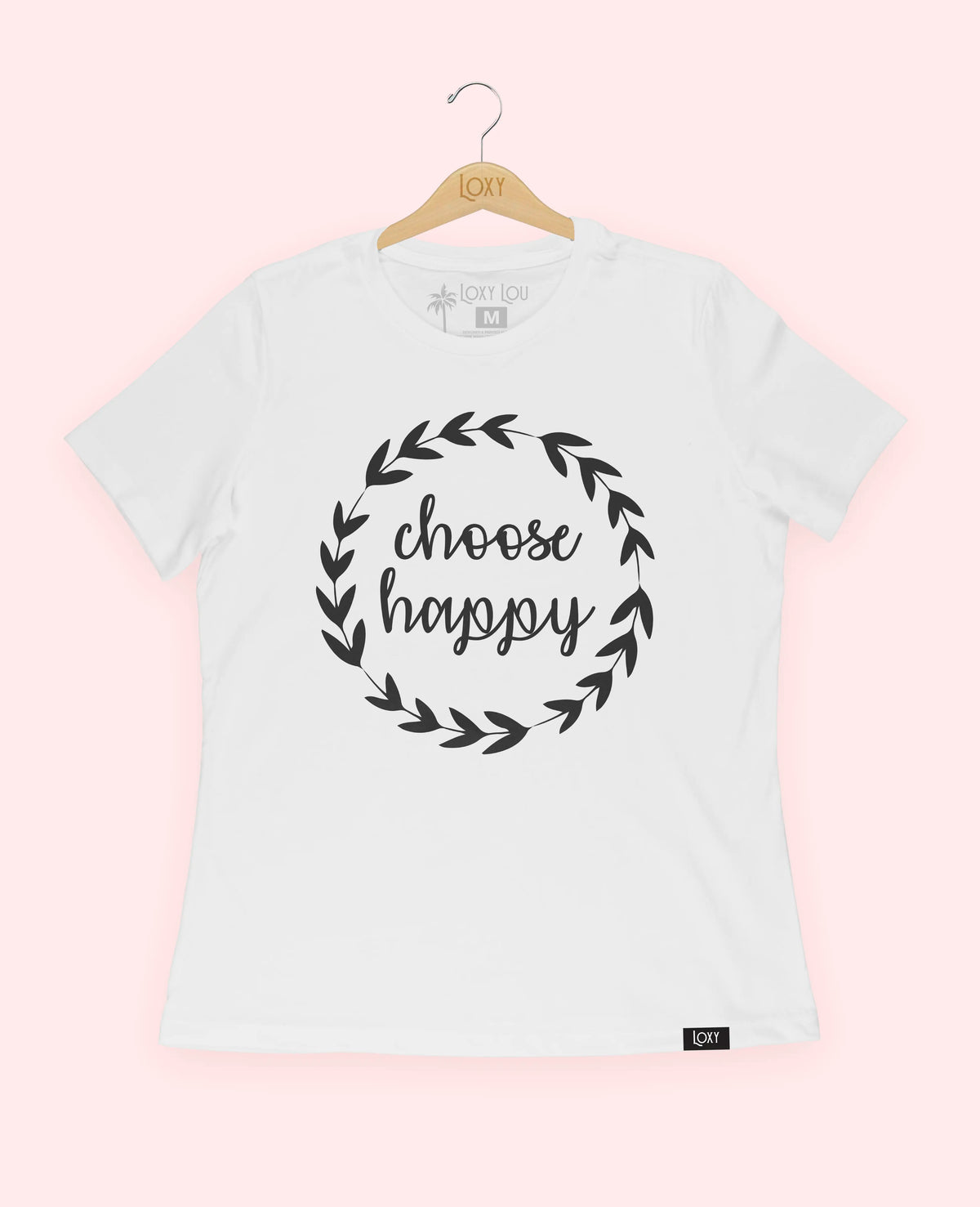 White Tee 6400 Choose Happy - Black.webp