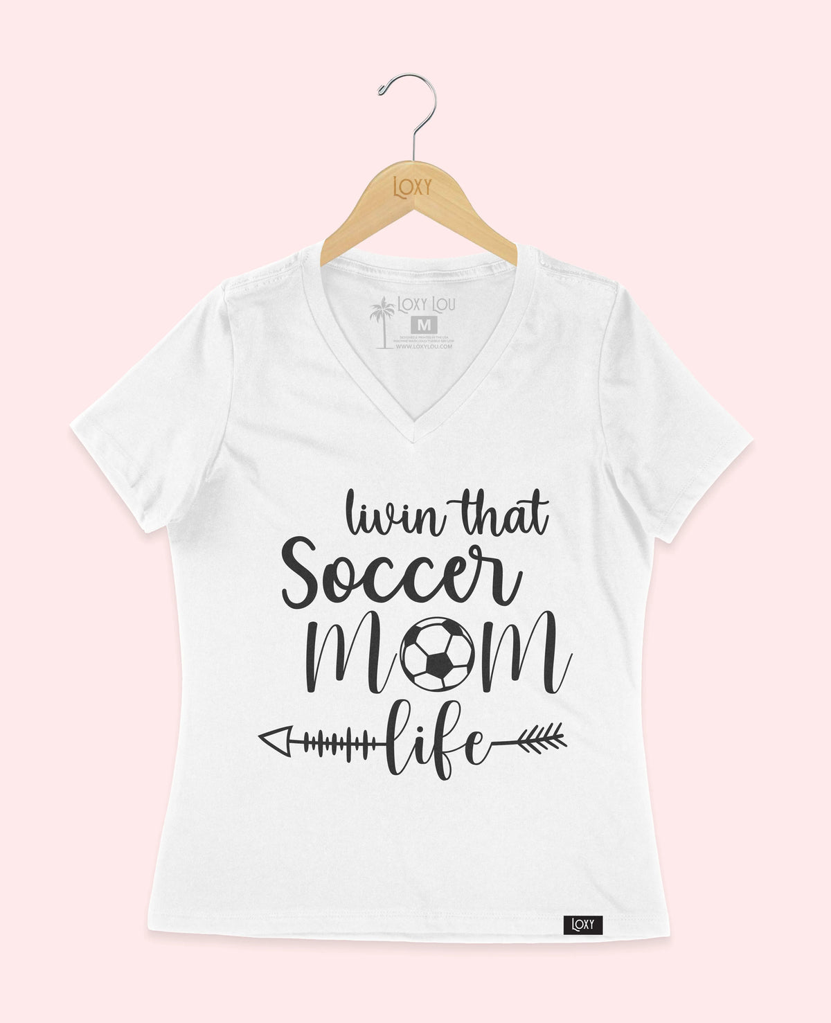 White V-neck 6405 Soccer Mom Life - Black.webp