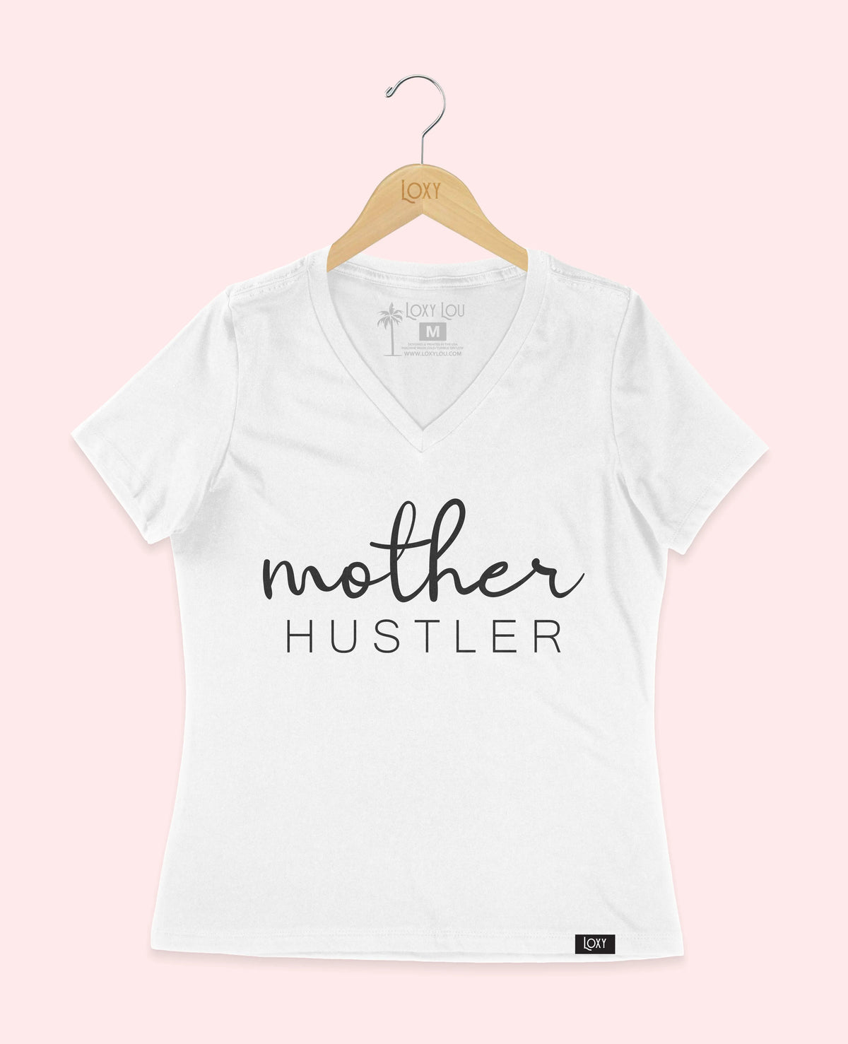 White V-neck 6405 Mother Hustler - Black.webp