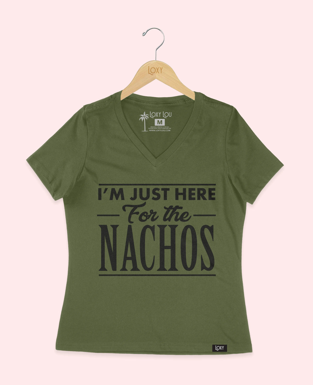 Military Green V-neck 6405 justherefornachos1w.webp