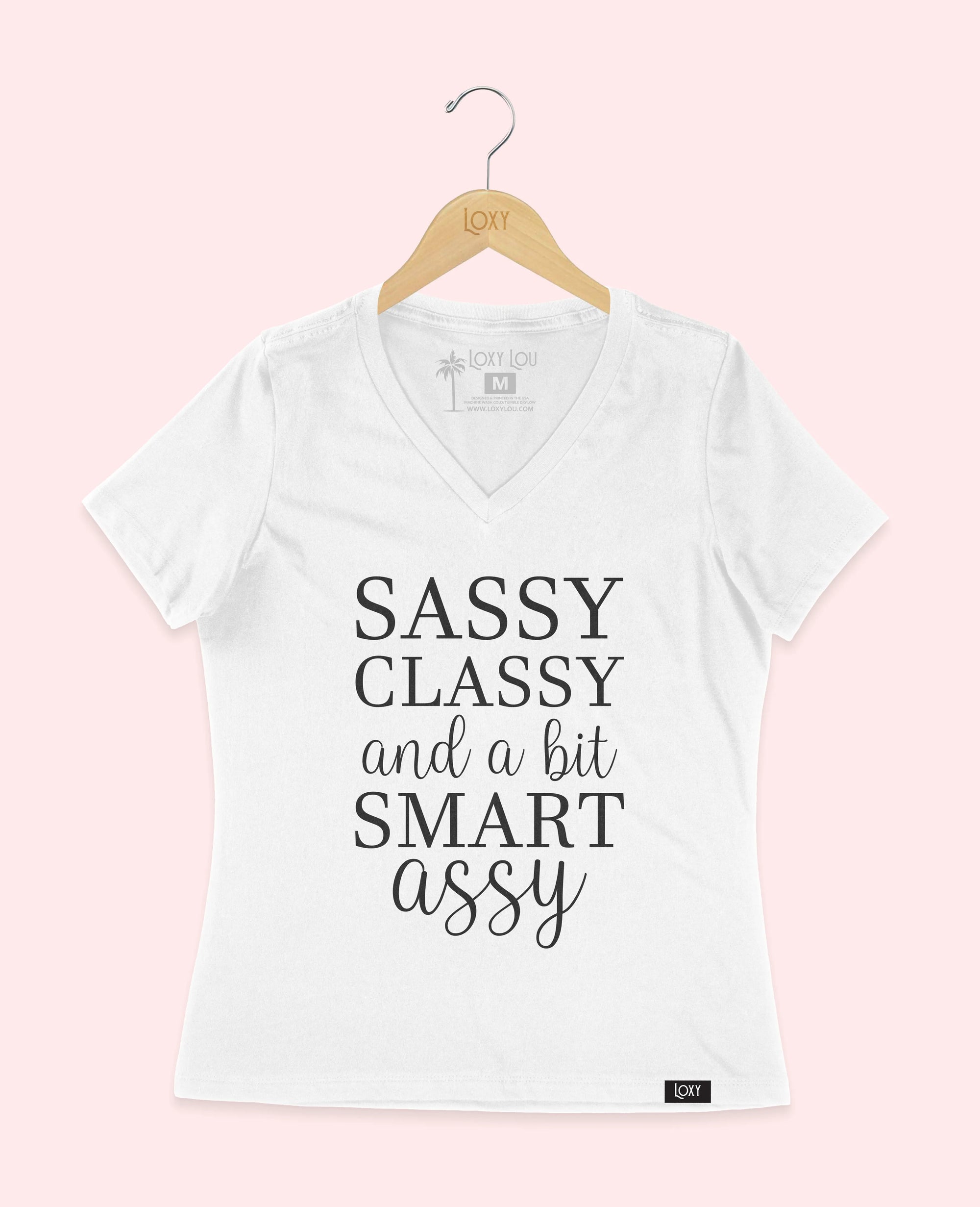 White V-neck 6405 Sassy Classy Smart Assy - Black.webp