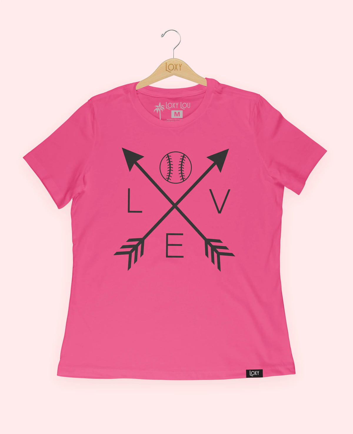 Berry Tee 6400 LoveBaseballArrows-Black.webp