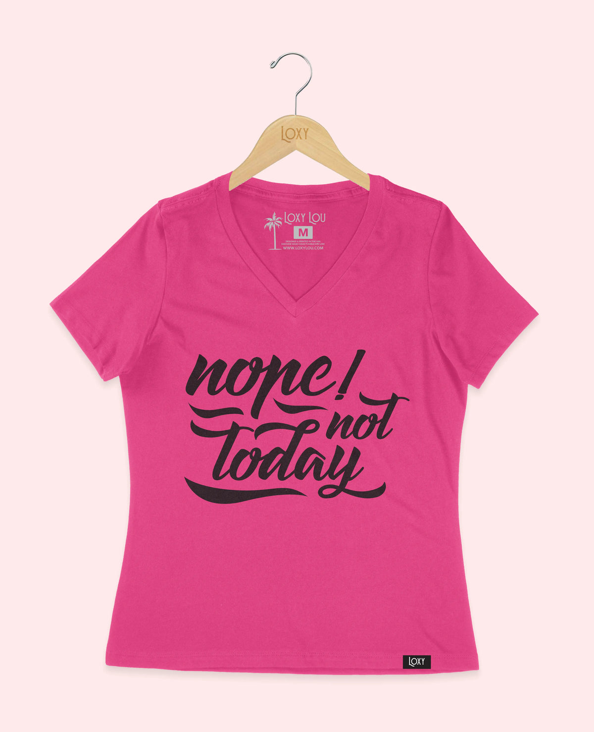 Berry V-neck 6405 nope not today - white.webp