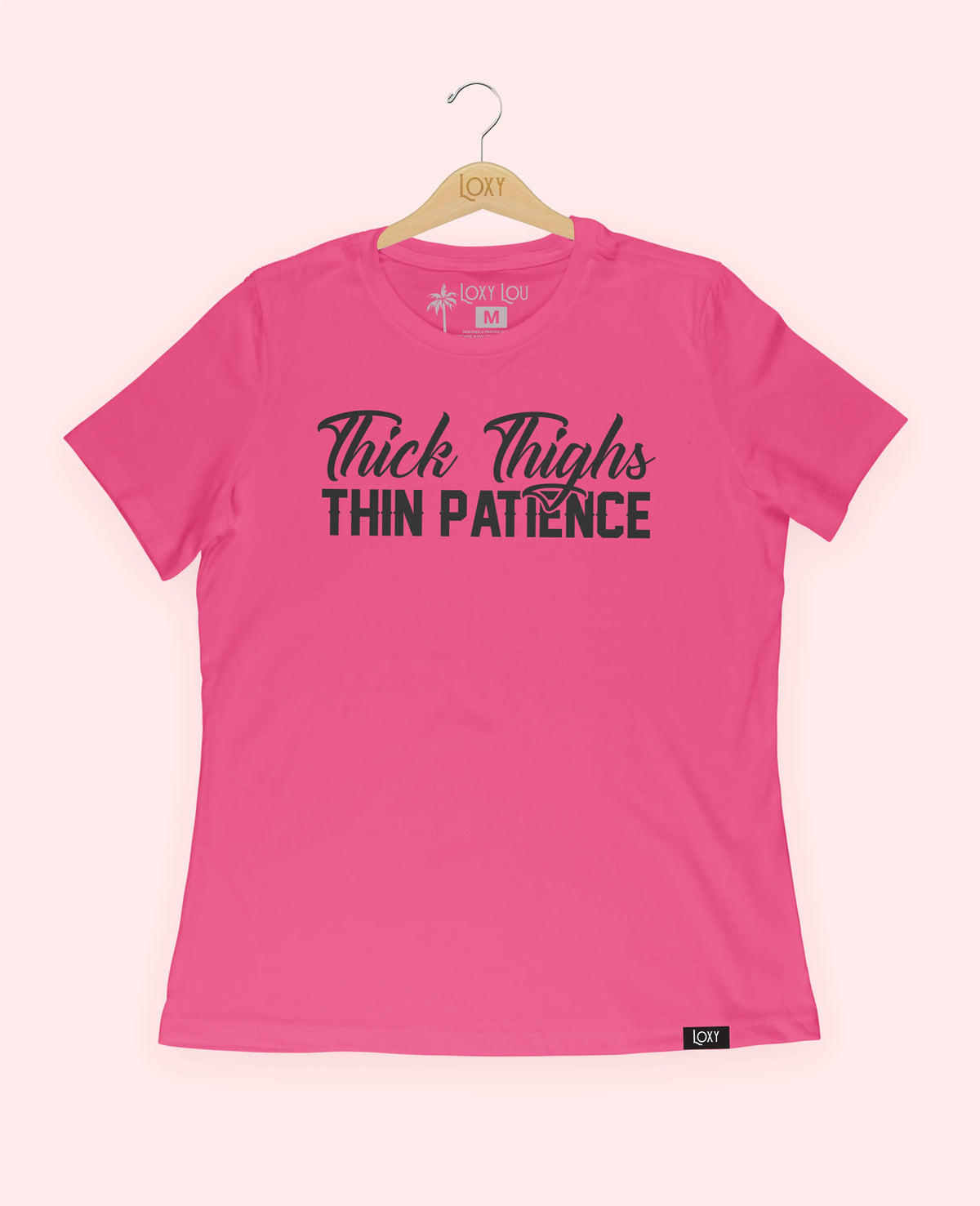 Berry Tee 6400 Thick Thighs Thin Patience - Black Logo.webp