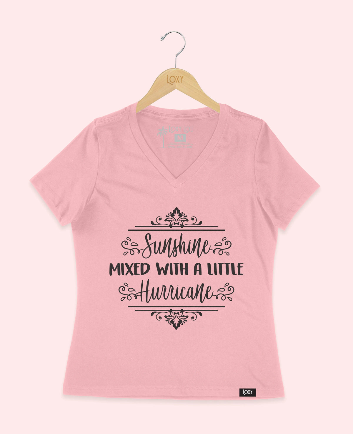 Pink V-neck 6405 sunshine mixed with a little - white.webp