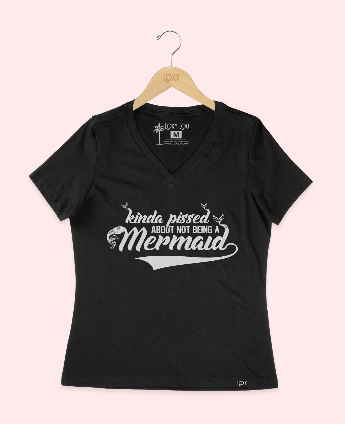 Black V-neck 6405 mermaid - white.webp