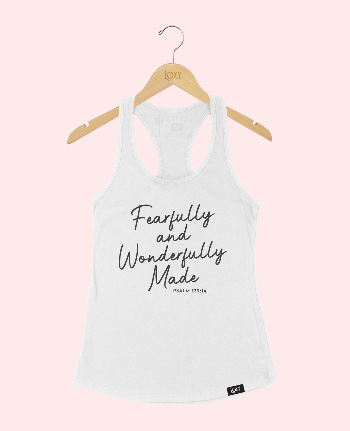 White Tank Top 1533 Fearfully and Wonderfully Made - Black.webp