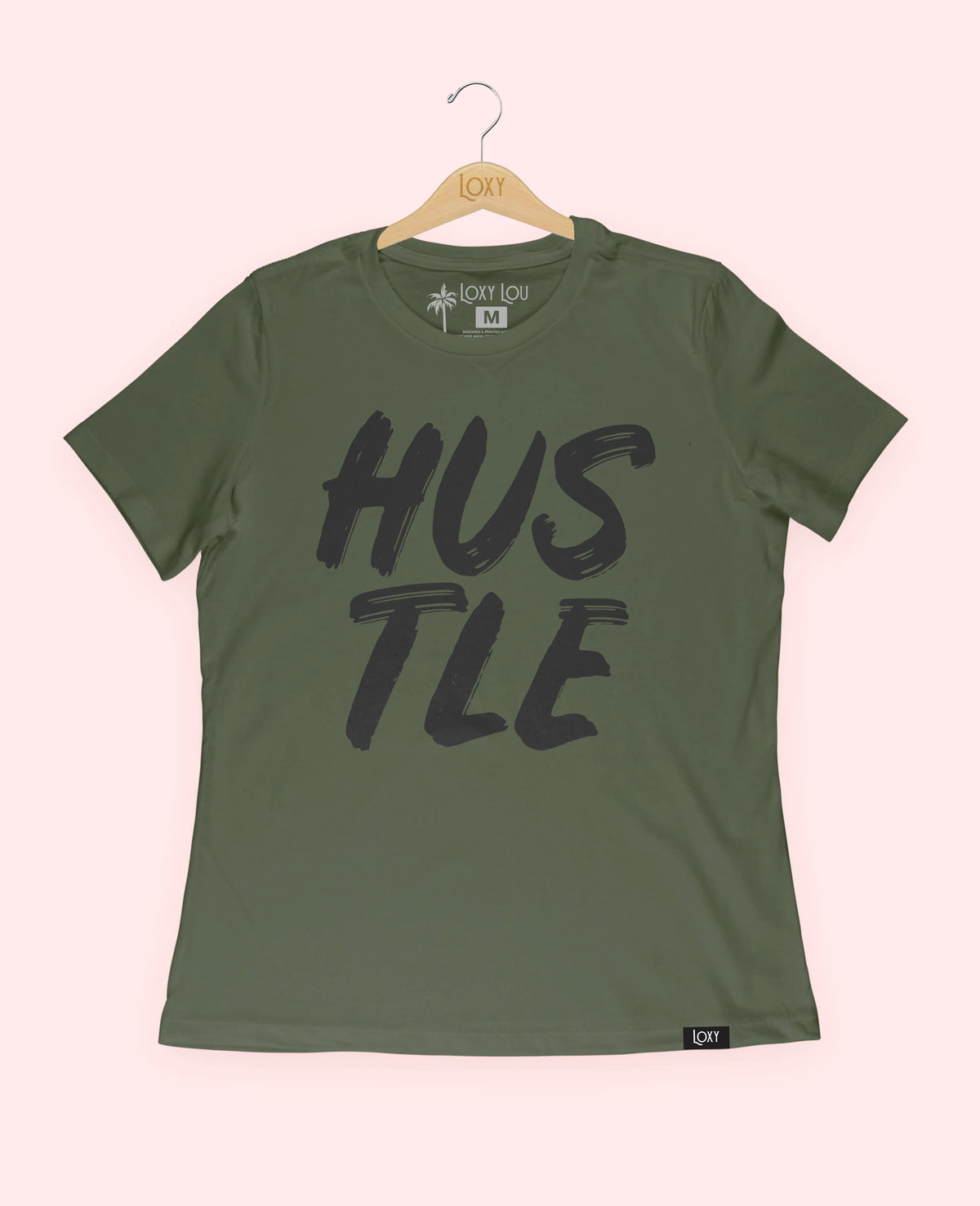 Military Green Tee 6400 hustle1w.webp