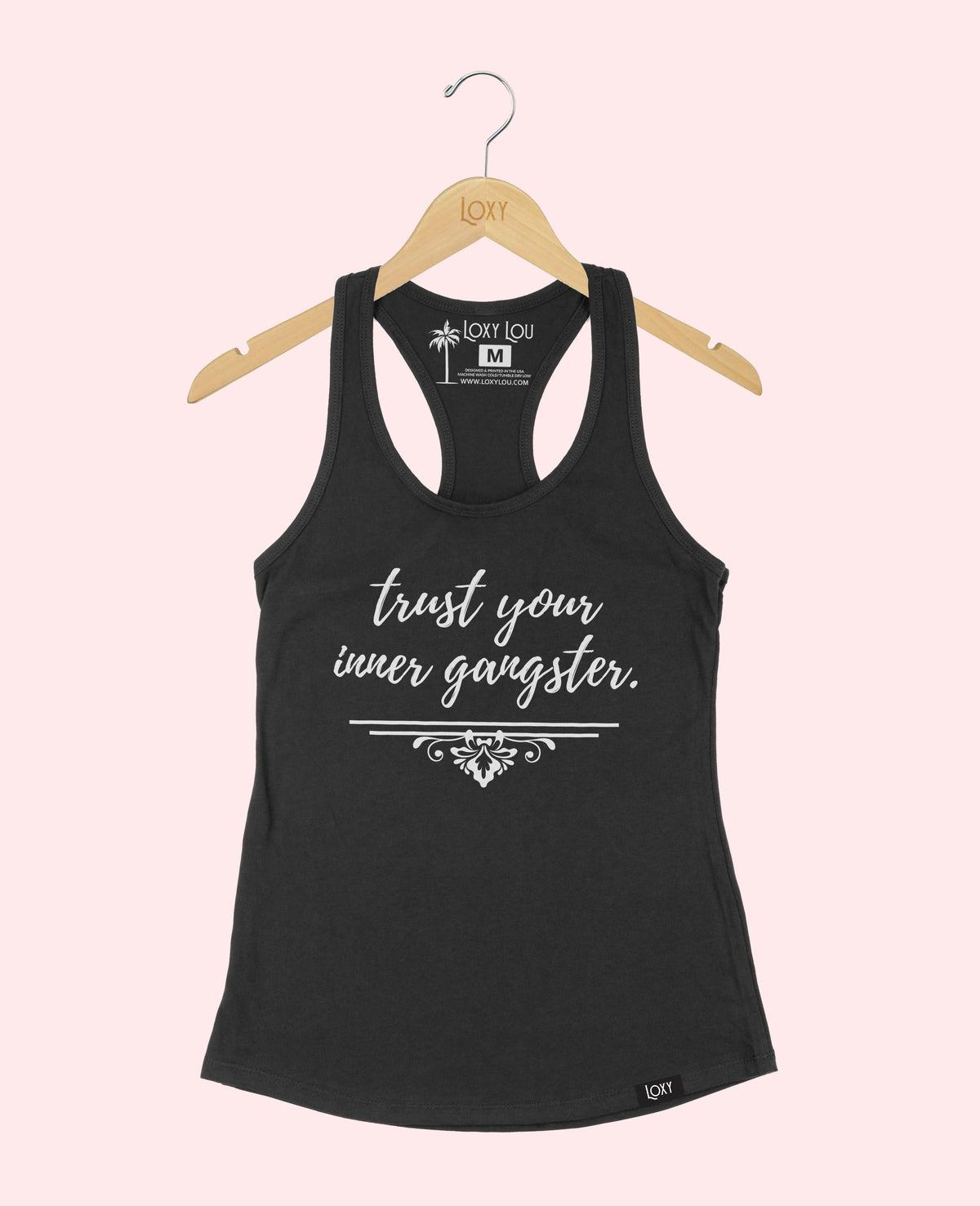 Black Tank Top 1533 Trust Your inner Gangster - White.webp