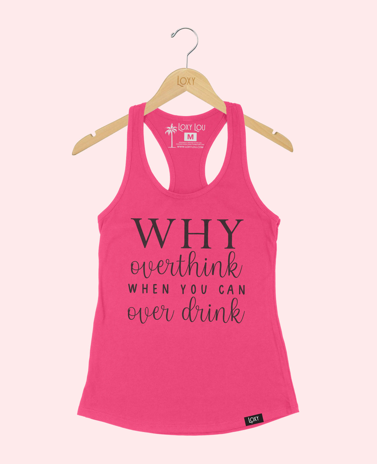 Pink Tank Top 1533 Why Overthink - Black.webp