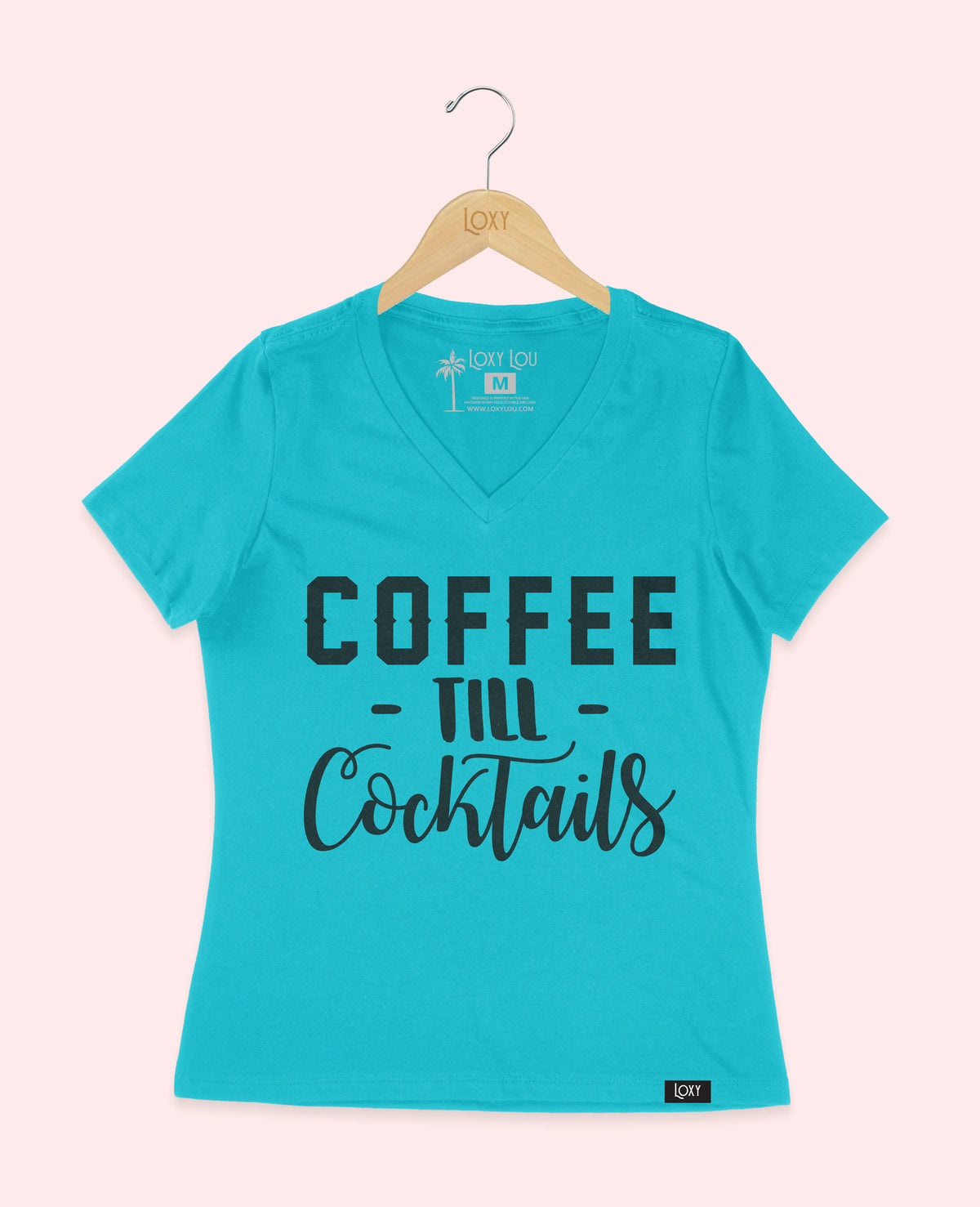 Turquiose V-neck 6405 Coffee til Cocktails - white.webp