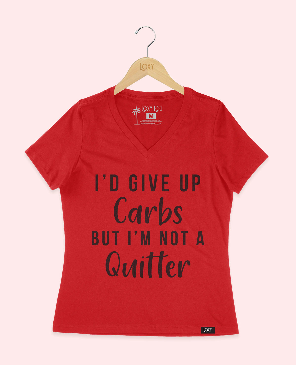 Red V-neck 6405 No Carb Quitter - Black.webp