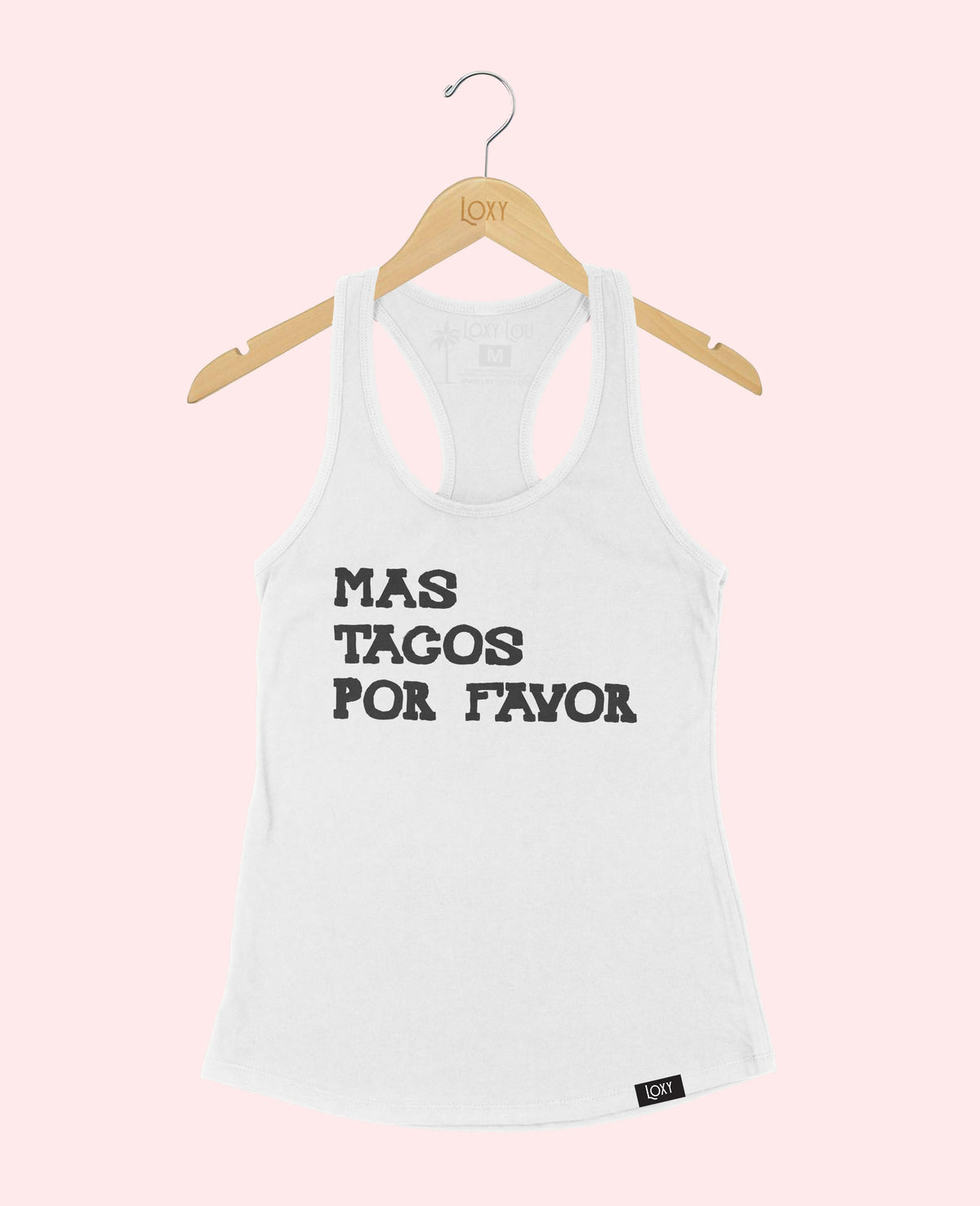 White Tank Top 1533 Mas Tacos Por Favor - Black.webp